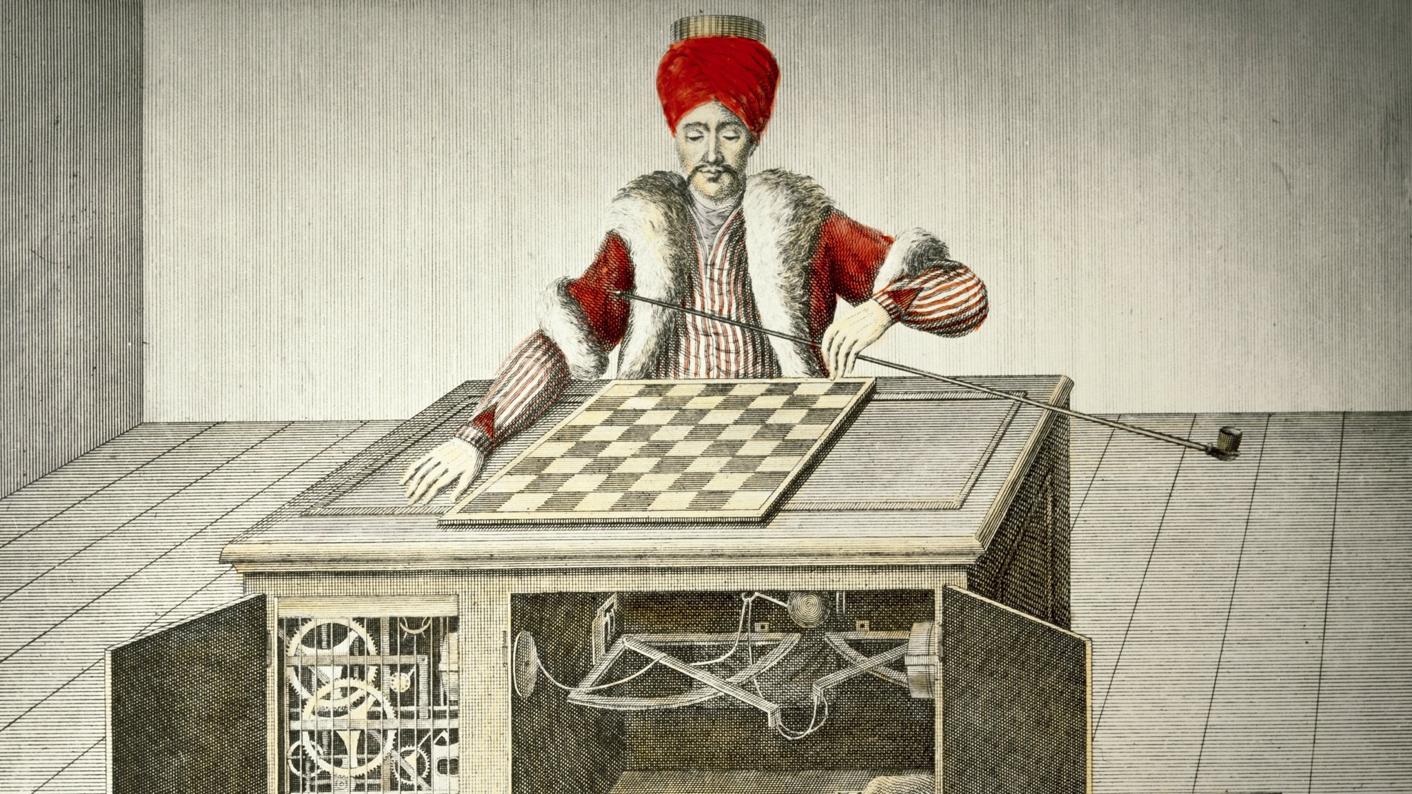 game and gambling, gaming machines, chess playing Turk, design by Wolfgang von Kempelen (1734 - 1804), built by Christoph Mechel